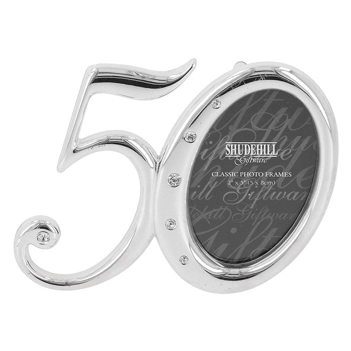 Silver Diamante Frame 50th Birthday