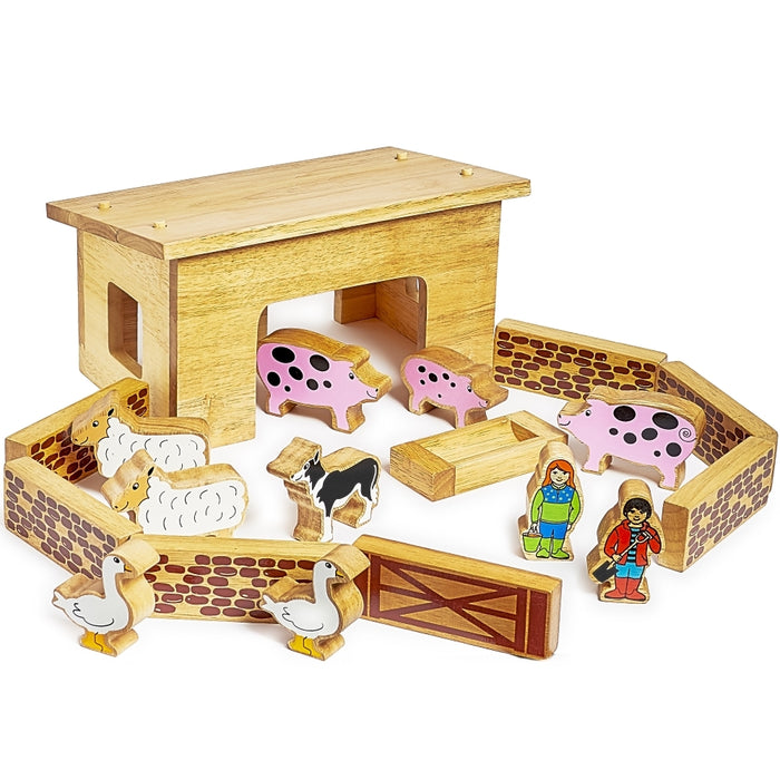 Lanka Kade Wooden Pig & Sheep Barn Playset