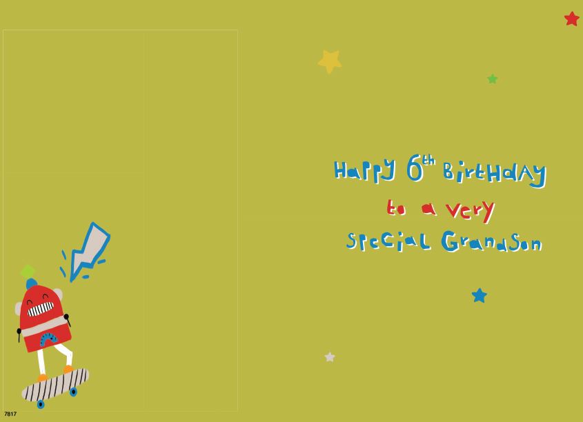 ICG 'For A Special Grandson 6' Birthday Card