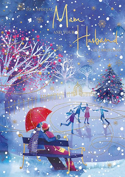 Words N Wishes "To A Special Mum & Your Husband" Christmas Card