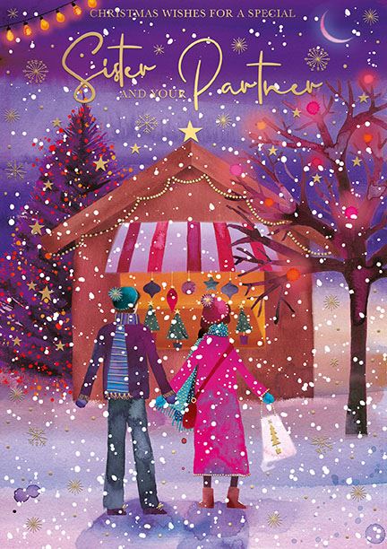 Words N Wishes 'For A Special Sister And Your Partner' Christmas Card