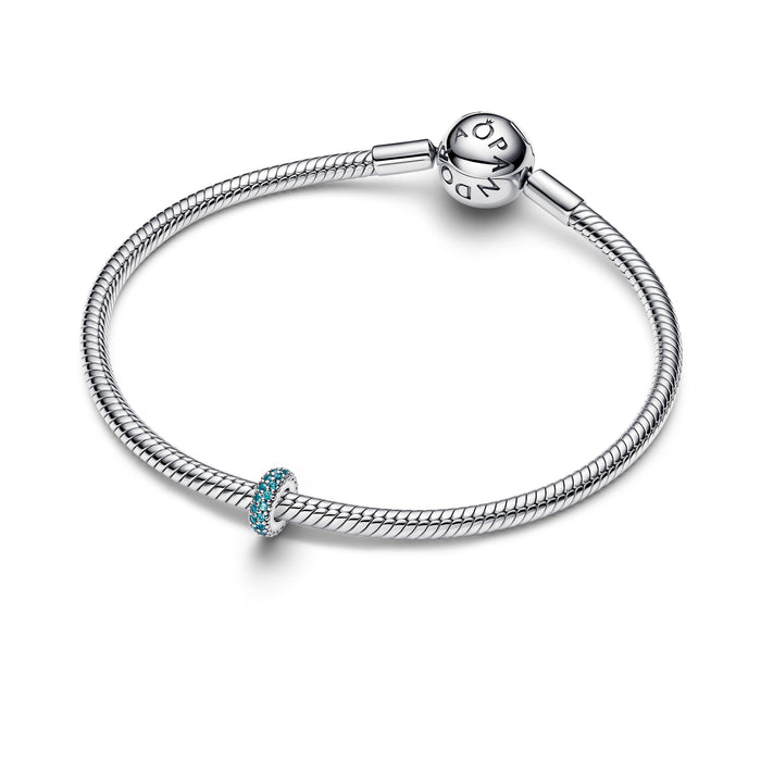 Pandora Ice Blue Stone Spacer Charm Sterling silver