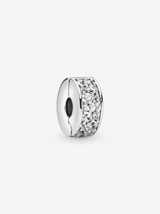 Pandora Sterling Silver Clear Pavé Clip Charm