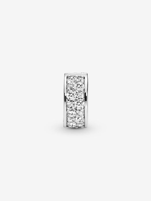 Pandora Sterling Silver Clear Pavé Clip Charm