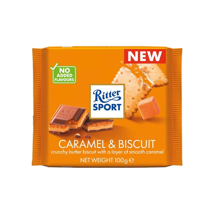 Ritter Sport Milk Chocolate Bar with Caramel and Biscuit