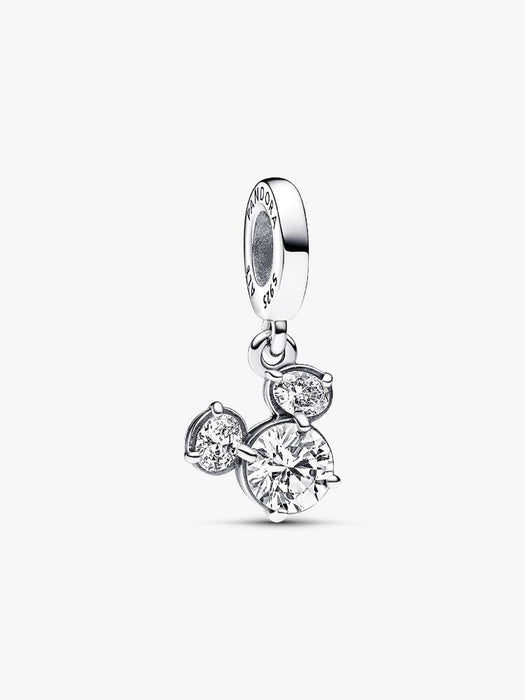 Pandora Disney Mickey Mouse Sparkling Head Silhouette Dangle Charm Sterling Silver