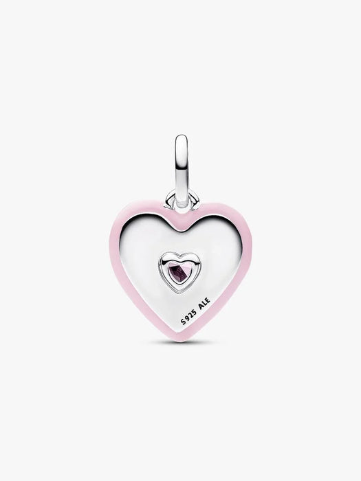 Pandora Radiating Pink Heart Medallion Charm Sterling Silver
