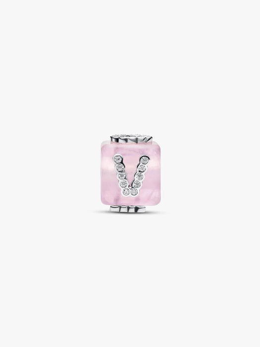 Pandora Pink Murano Glass Love Cube Charm Sterling Silver
