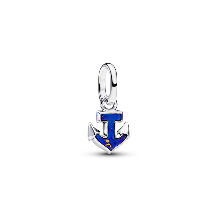 Pandora Blue Anchor Mini Dangle Charm Sterling Silver