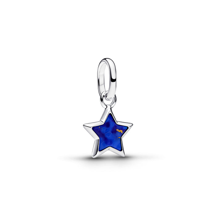 Pandora Blue Star Mini Dangle Charm Sterling Silver