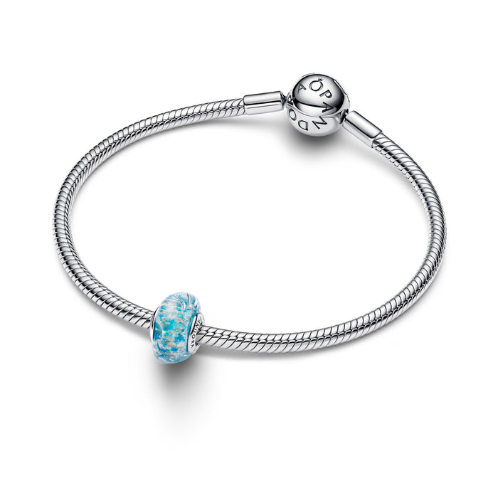 Pandora Turquoise Murano Glass & Glitter Charm Sterling silver