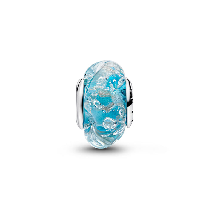Pandora Turquoise Murano Glass & Glitter Charm Sterling silver