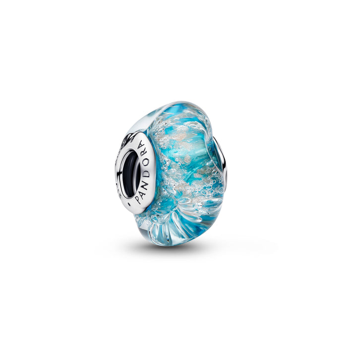 Pandora Turquoise Murano Glass & Glitter Charm Sterling silver