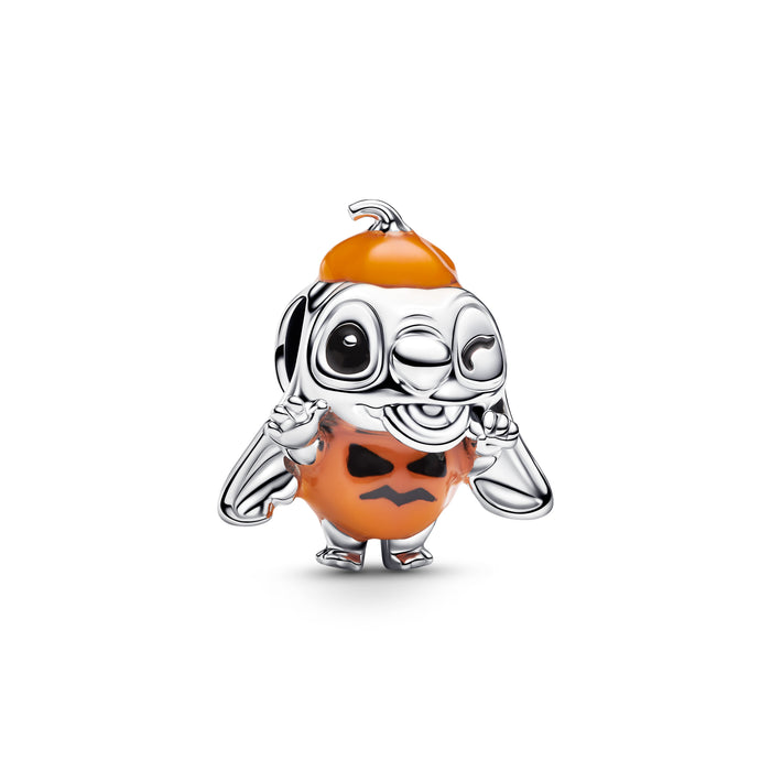 Pandora Disney Stitch Halloween Pumpkin Charm Sterling Silver