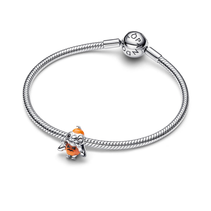 Pandora Disney Stitch Halloween Pumpkin Charm Sterling Silver
