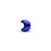 A small crescent-shaped glossy blue object centered on a plain white background.