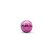 A small glossy metallic pink smiley face charm or bead centered on a plain white background.