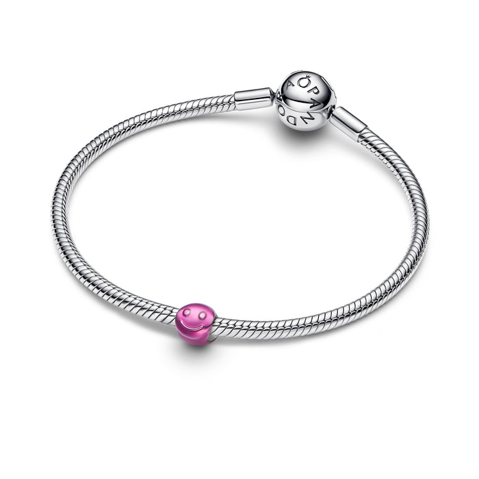 Pandora Pink Happy Face Mini Charm Sterling Silver