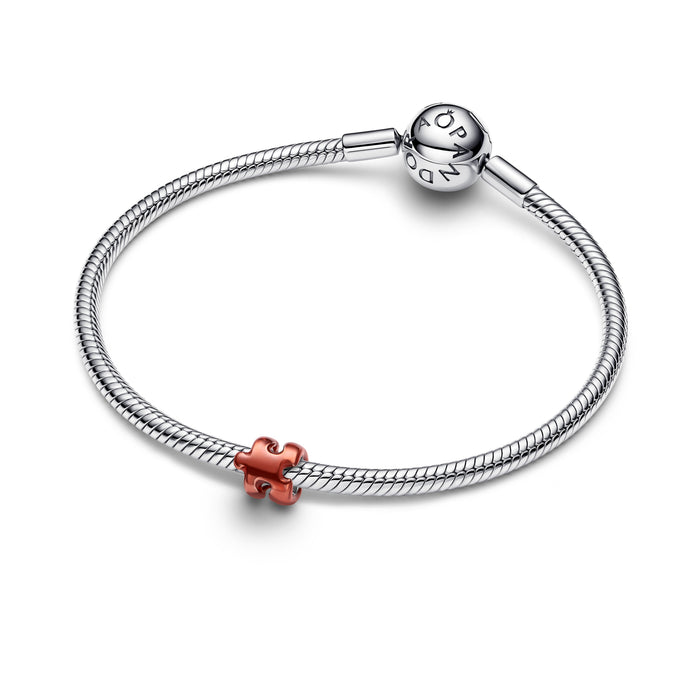 Pandora Orange Puzzle Piece Mini Charm Sterling Silver