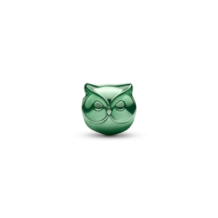 Pandora Green Owl Mini Charm Sterling Silver