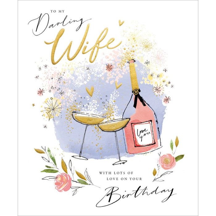 Woodmansterne 'To My Darling Wife' Birthday Card