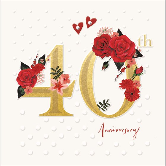 Woodmansterne '40th Anniversary Flowers' Anniversary Card