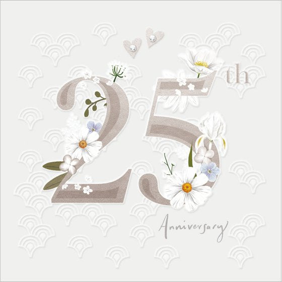 Woodmansterne '25th Anniversary Flowers' Anniversary Card