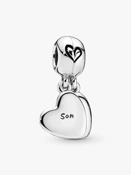 Pandora Mother & Son Heart Split Dangle Charm Sterling Silver
