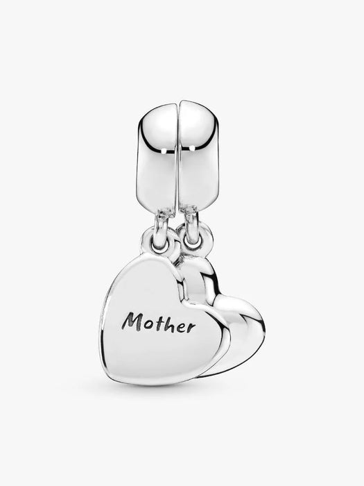 Pandora Mother & Son Heart Split Dangle Charm Sterling Silver