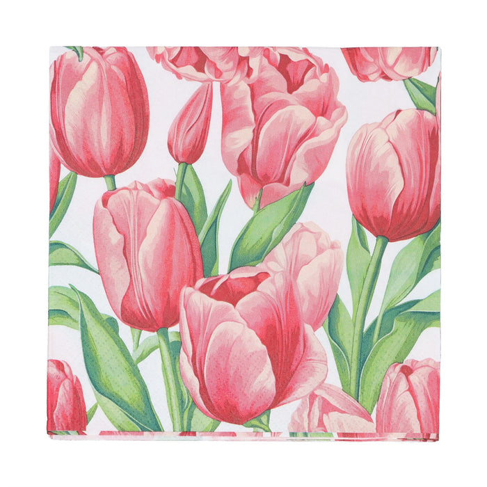 Gisela Graham Pink Tulips Pack/20 Paper Napkins