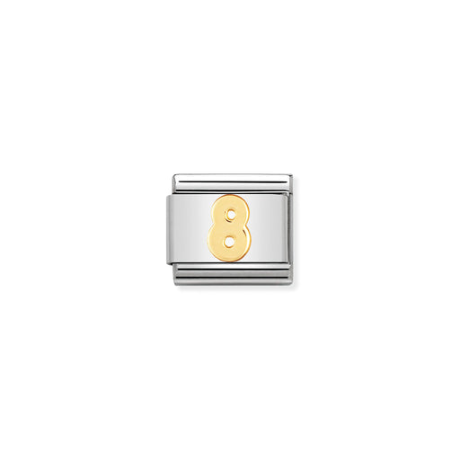 Gold 'B' charm with diamonds on a silver base against a white background