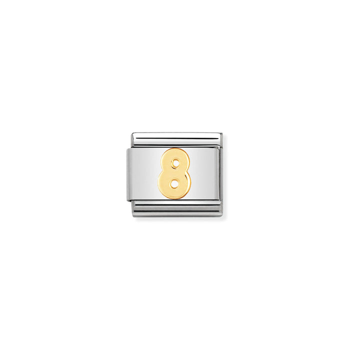 Gold 'B' charm with diamonds on a silver base against a white background