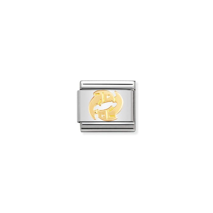 Nomination Classic Gold Pisces Zodiac Charm