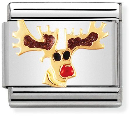 Nomination Classic Gold Reindeer Christmas Charm