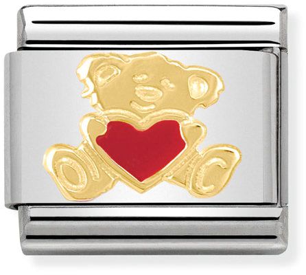 Nomination Classic Gold Love Red Teddy Charm