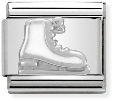 Nomination Classic Silver White Ice Skate Christmas Charm