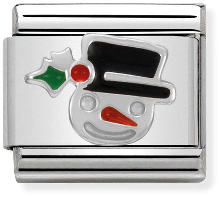 Nomination Classic Silver Snowman Face Christmas Charm