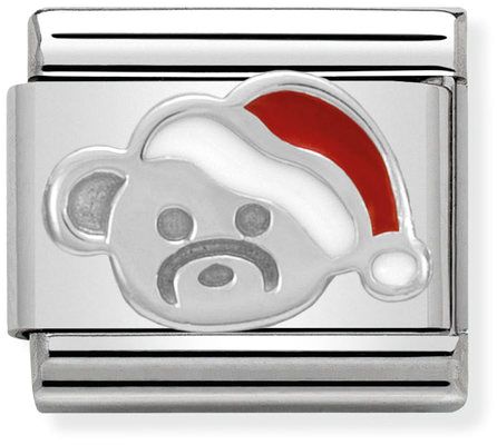 Nomination Classic Silver Bear with Hat Christmas Charm