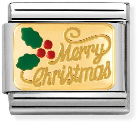 Nomination Classic Gold Christmas Plaque Christmas Charm