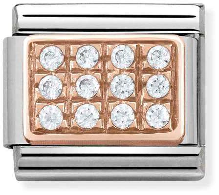 Nomination Classic Rose Gold Cubic Zirconia White Pave Charm