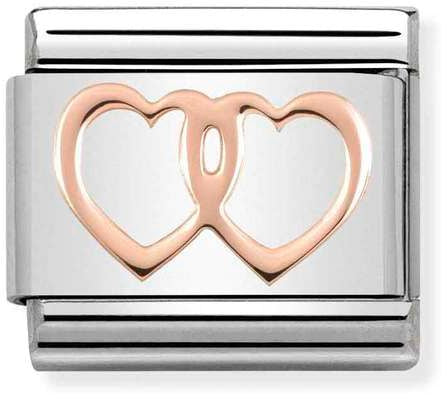 Nomination Classic Rose Gold Symbols Double Heart Charm