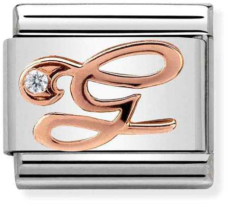 Nomination Classic Rose Gold Cubic Zirconia Letters G Charm