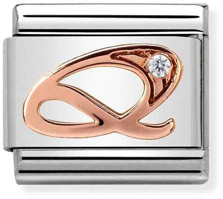 Nomination Classic Rose Gold Cubic Zirconia Letters Q Charm