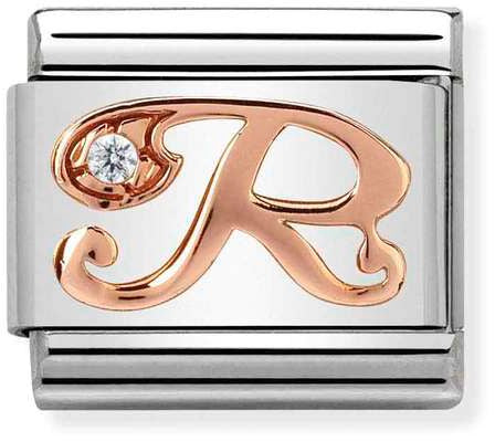 Nomination Classic Rose Gold Cubic Zirconia Letters R Charm