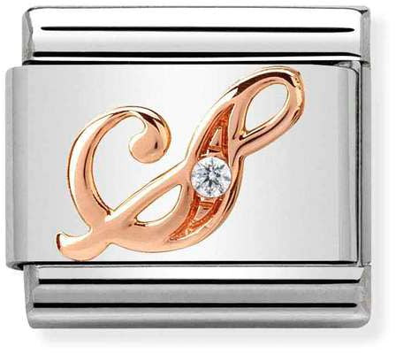 Nomination Classic Rose Gold Cubic Zirconia Letters S Charm