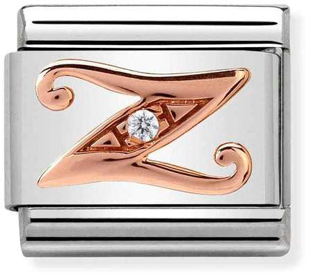 Nomination Classic Rose Gold Cubic Zirconia Letters Z Charm