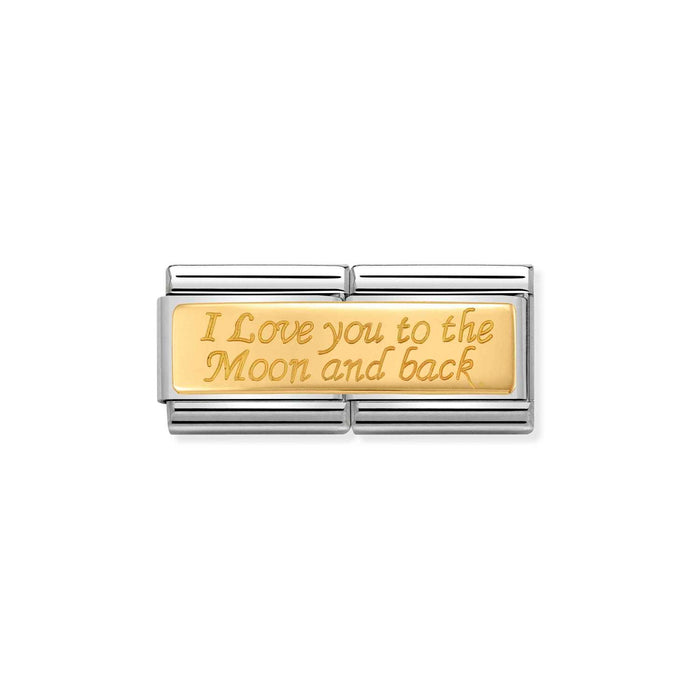 Nomination Classic Gold Double Engraved To The Moon And Back Charm