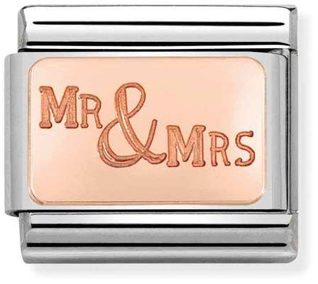 Nomination Classic Rose Gold Plates Mr And Mrs Charm