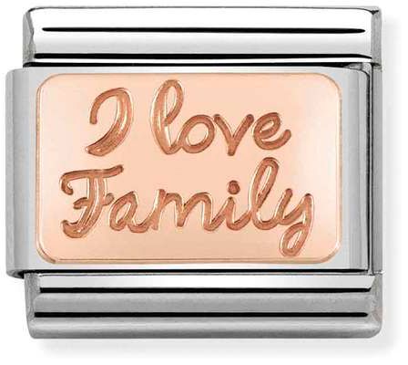 Nomination Classic Rose Gold Plates I Love Family Charm