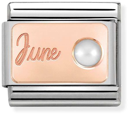Nomination Classic Rose Gold Birthstone June White Pearl Charm